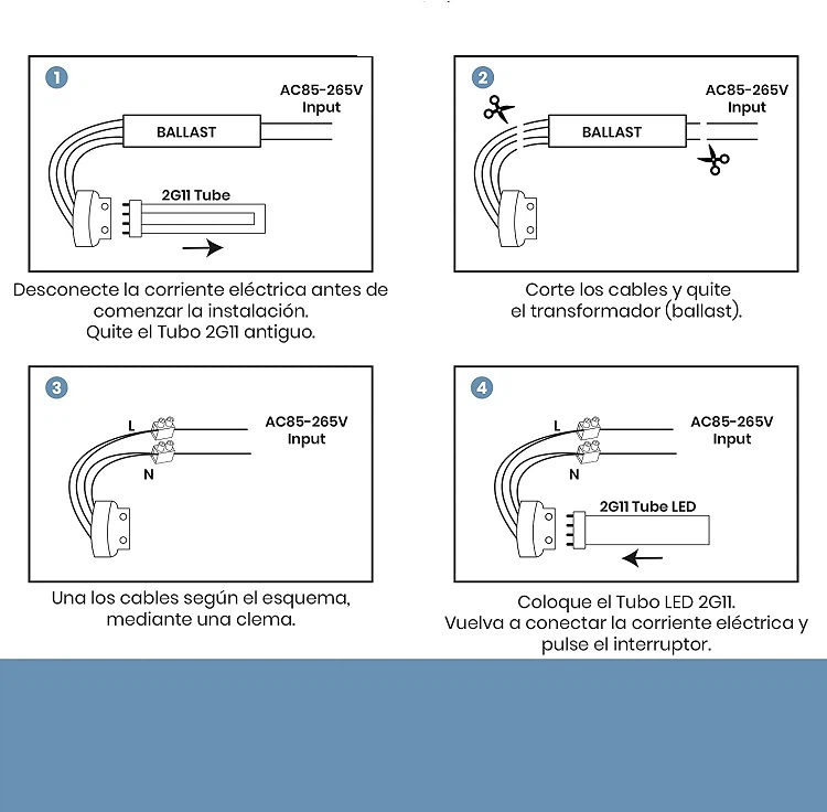 2G11 led pll 18w tube installation 2G11 led pll 18w tube installation