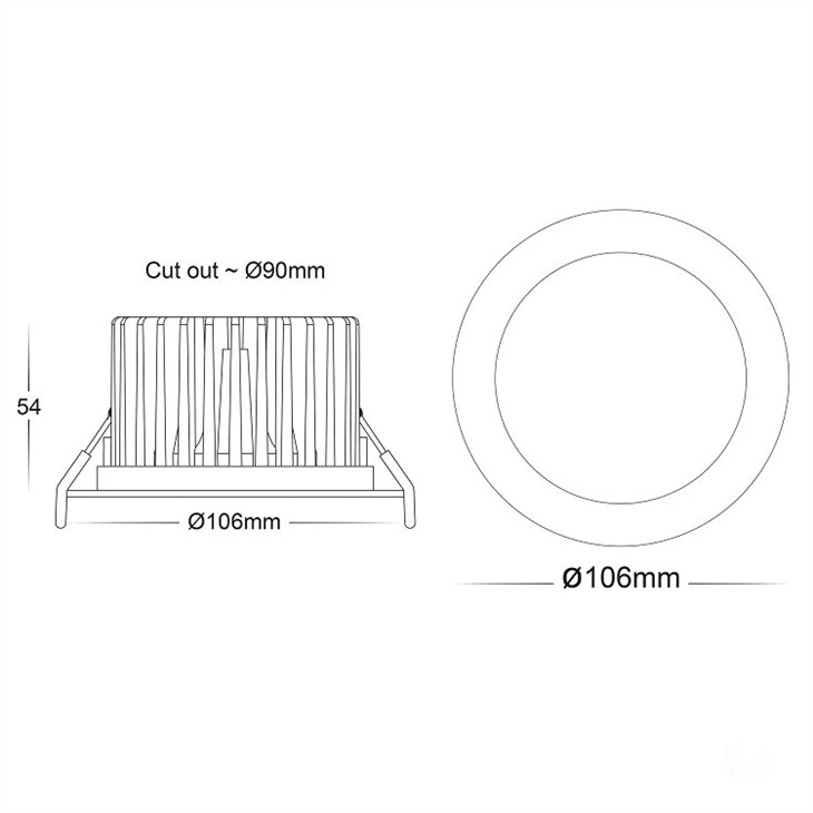 stainless steel led downlights detail