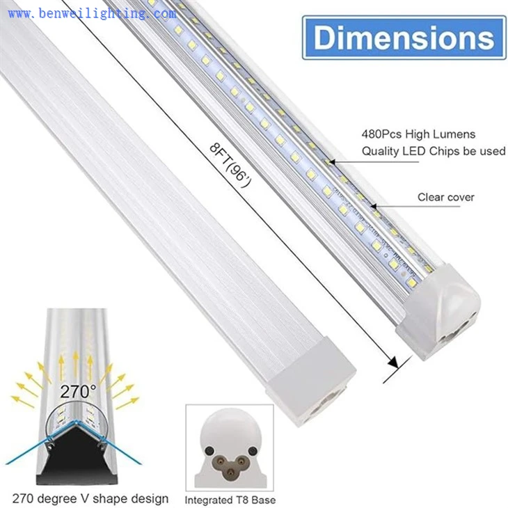LED Tube Light Fixture Shop Garage 40W